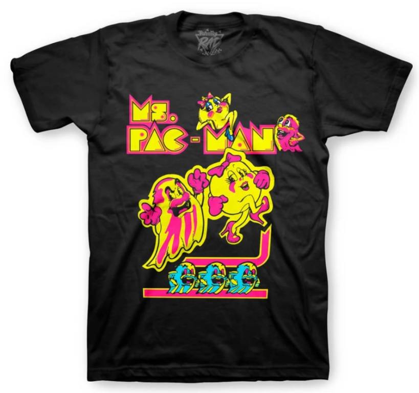 black ms pac-man tee