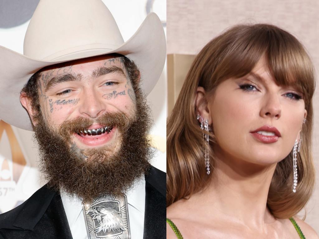 Post Malone attends the 57th Annual CMA Awards, Taylor Swift attends the 81st Annual Golden Globe Awards, Post Malone Raves About Taylor Swift.