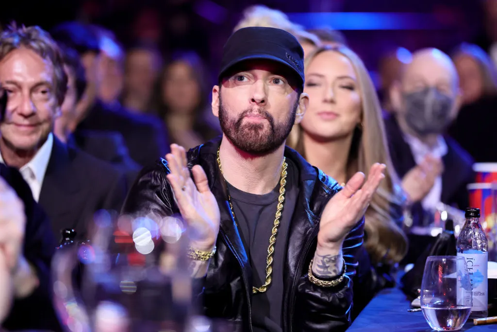 Eminem at the Rock Hall. Eminem's daughter has, of course, heard the rapper's entire new album, and she had quite an emotional reaction to the new tunes. 