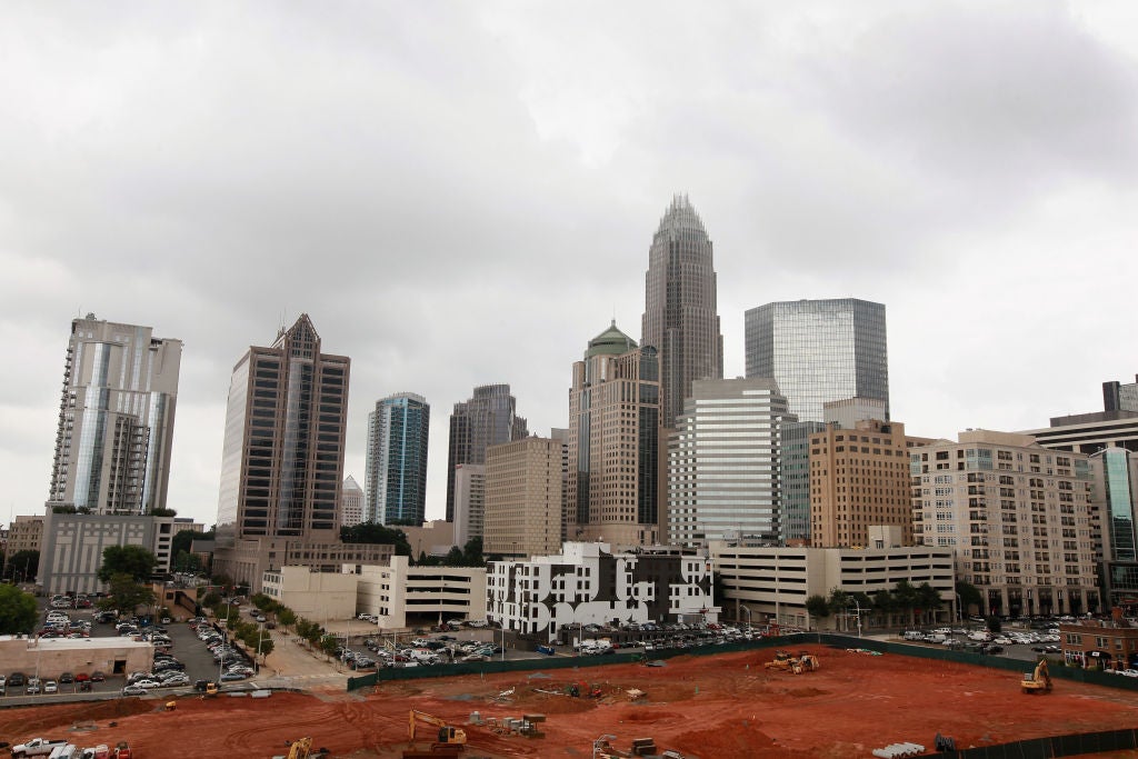 skyline of charlotte as we learn the former Lagoona Bay developer new proposal is asking for permission for another project in Huntersville