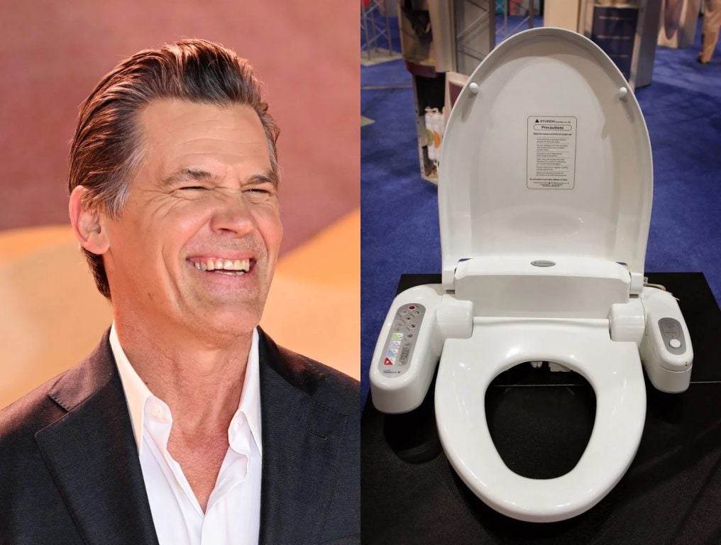 Josh Brolin attends the World Premiere of "Dune: Part Two" in Leicester Square on February 15, 2024 in London, England; Hyundai Air and Water Technology introduces their electric bidet toilet seat at the 2006 International Home & Housewares Show March 12, 2006 in Chicago, Illinois.