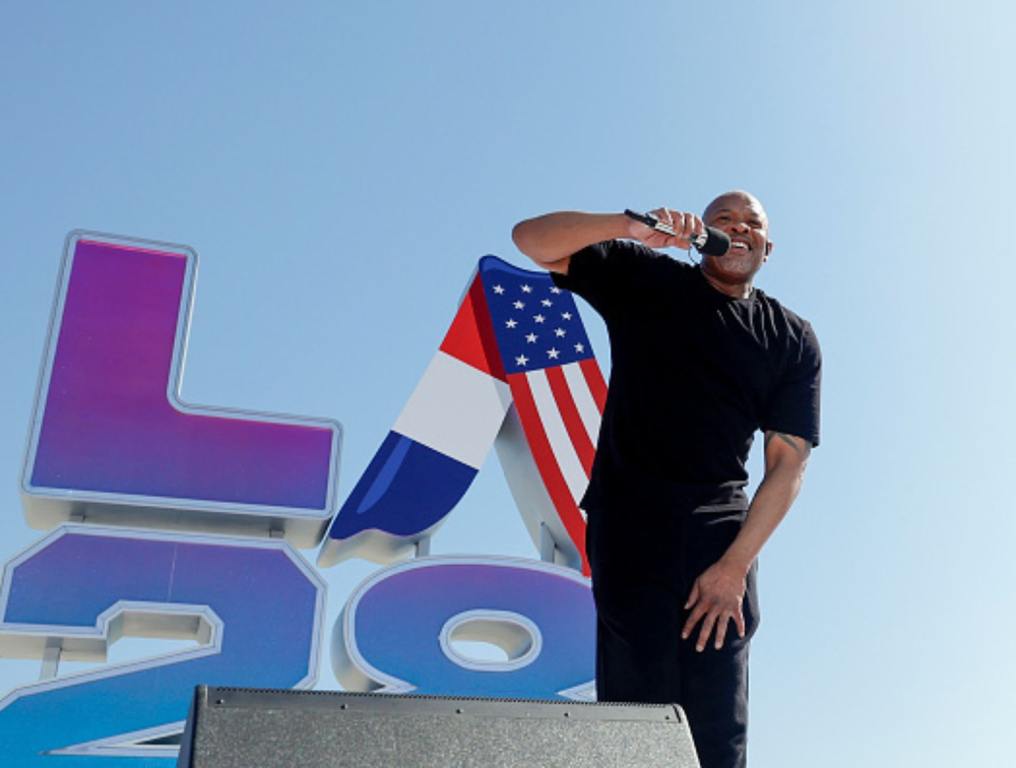 Dr. Dre performs at the LA28 Olympic Games Handover Celebration.