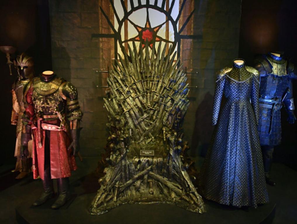 The Iron Throne room can be seen on display at the Game Of Thrones: The Touring Exhibition press launch at Titanic Exhibition Centre