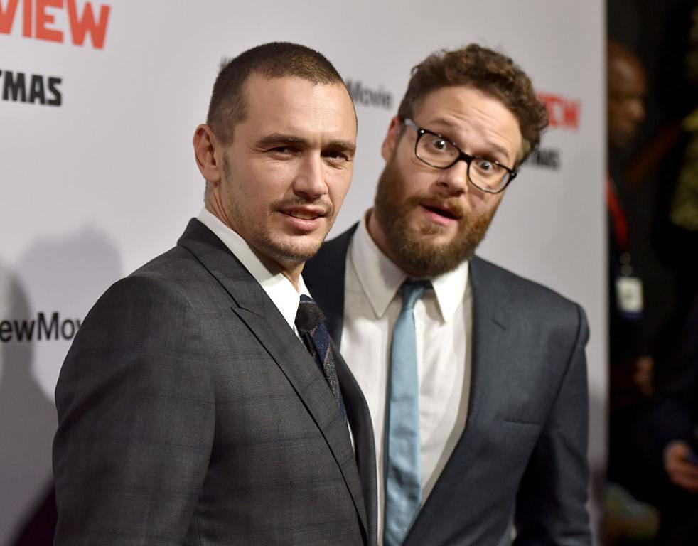 James Frano and Seth Rogan on a red carpet