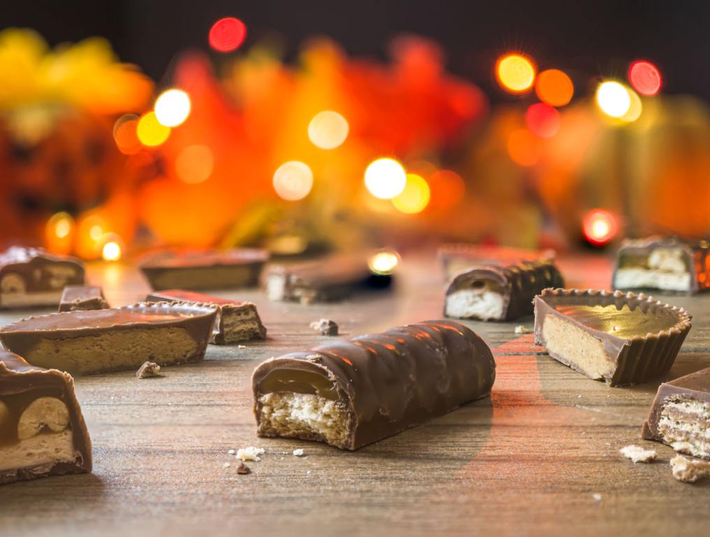 Various chocolate candy bars.