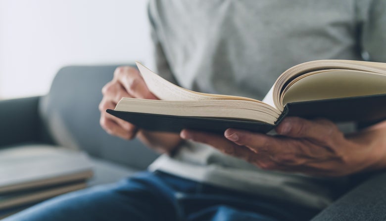 person reading a book