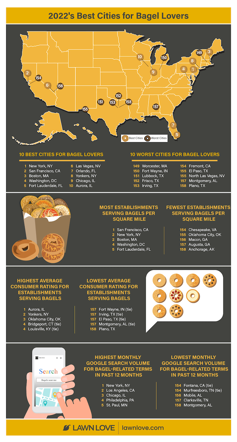 2022s Best Cities for Bagel Lovers Infographic