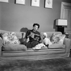 Joan Crawford Reads To Her Poodle