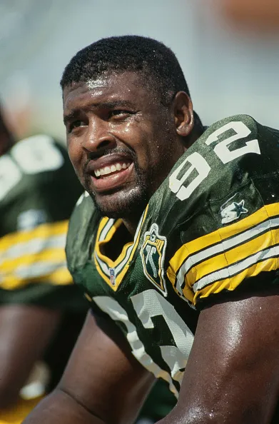 Portrait of Reggie White #92, Defensive Tackle and Defensive End for the Green Bay Packers during the National Football Conference Central Division game against the Tampa Bay Buccaneers on 24th October 1993 at the Tampa Stadium, Tampa, Florida, United States. The Green Bay Packers won the game 37 - 14. 