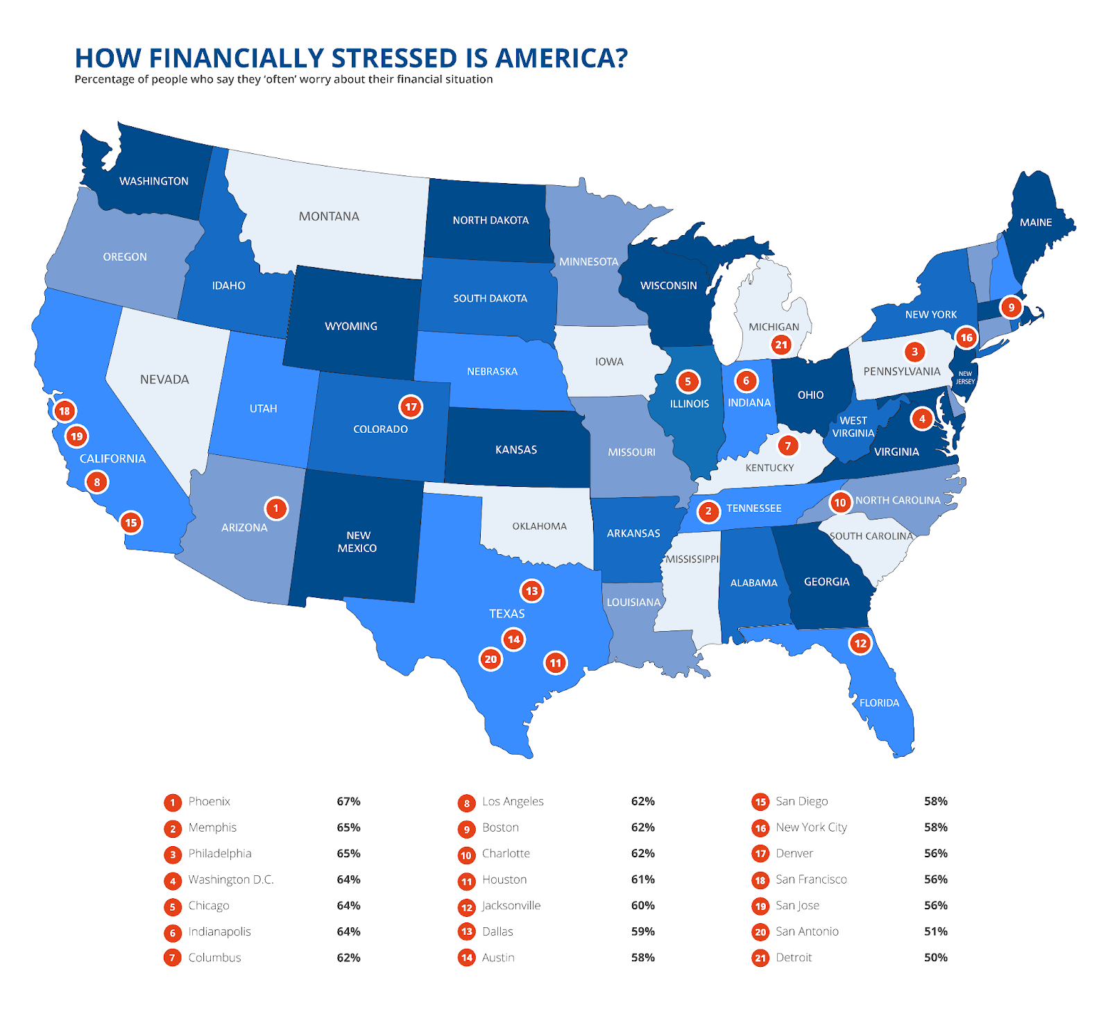 Financially Stressed Cities Map